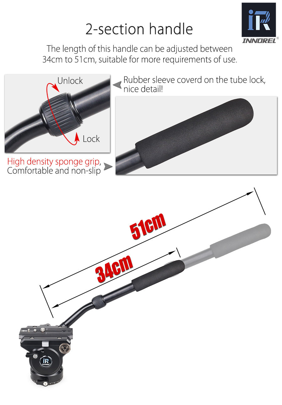 Video Fluid Head Tripod Drag Pan Head INNOREL H90