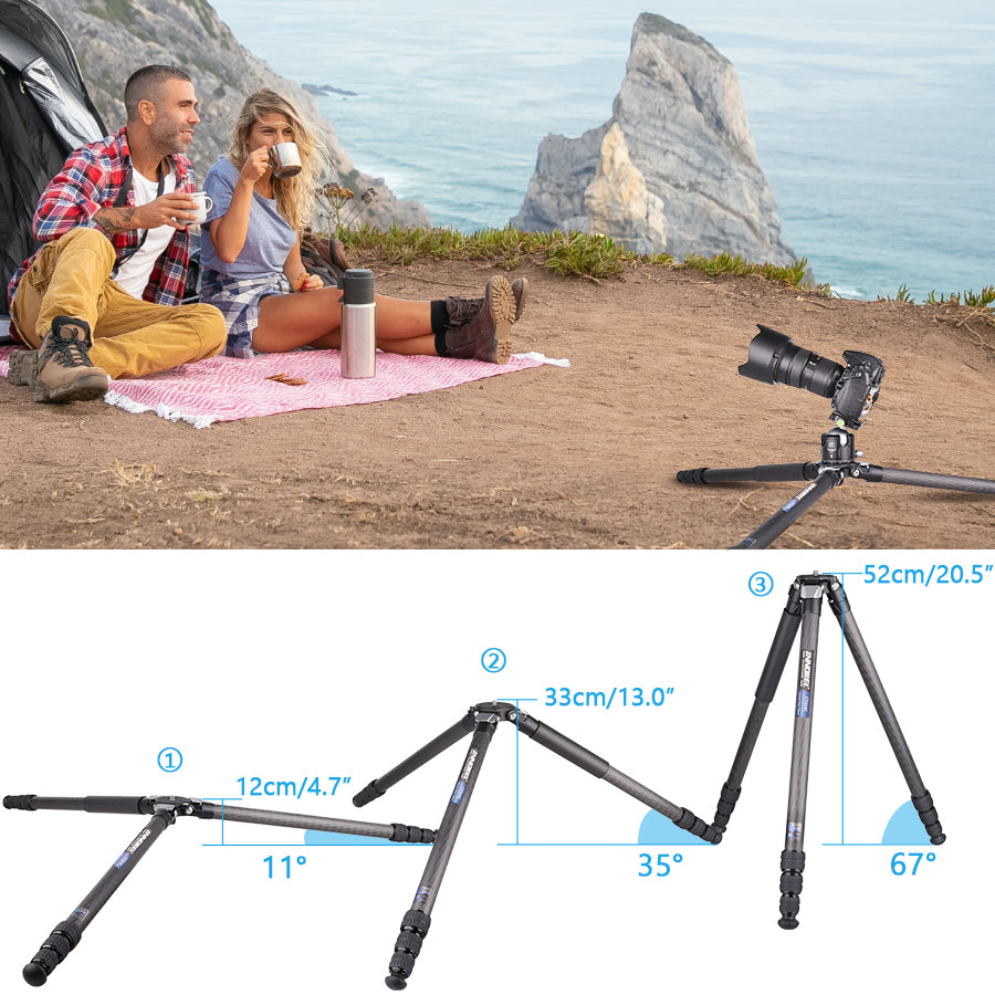 Compact Carbon Fiber Tripod with Stone Bag INNOREL CT324C