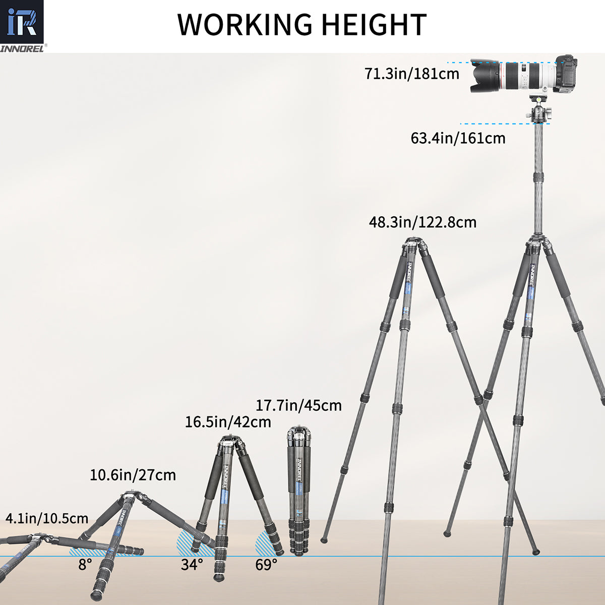 Carbon Fiber Compact Tripod INNOREL CT75C