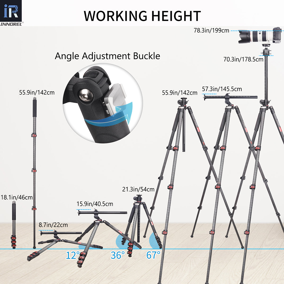 Carbon Fiber Horizontal Tripod INNOREL YT284C