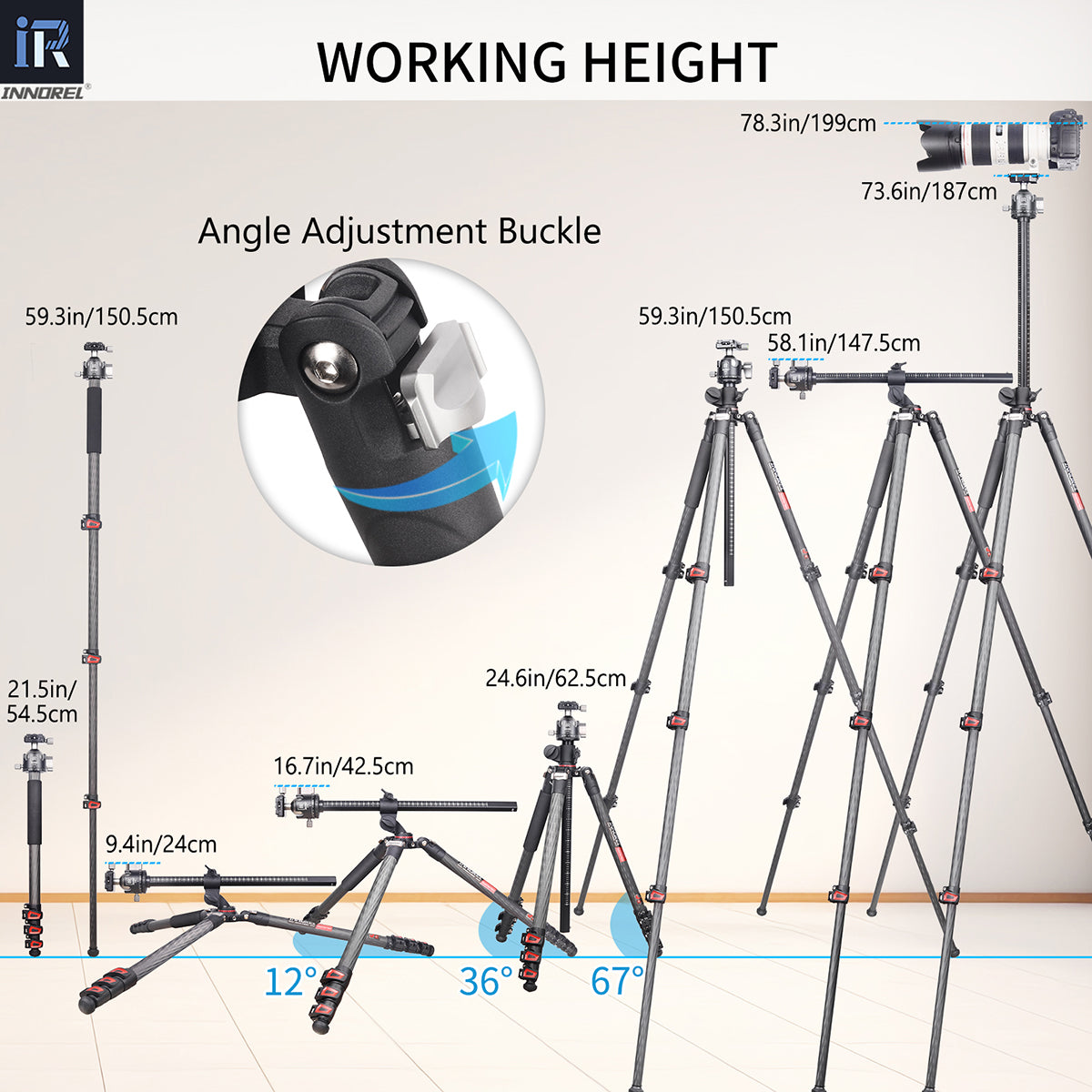 Carbon Fiber Horizontal Tripod INNOREL YT284C
