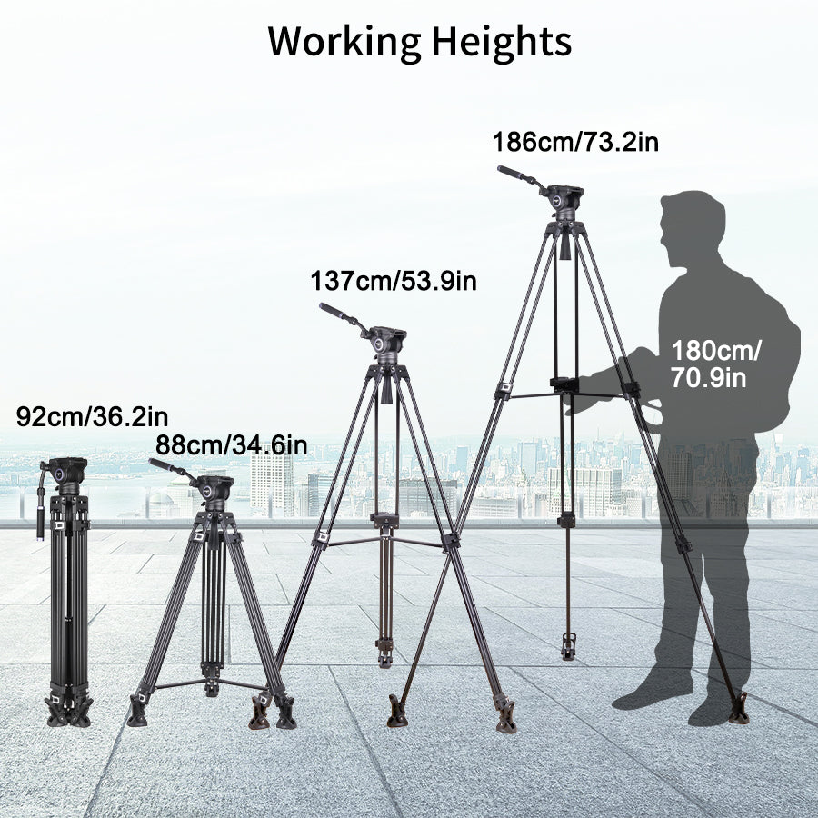 INNOREL VF80 Professional Heavy Video Aluminum Tripod