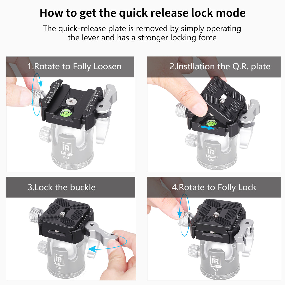 INNOREL CF50 Arca-Swiss Lever Clamp Quick Release Clamp Adapter