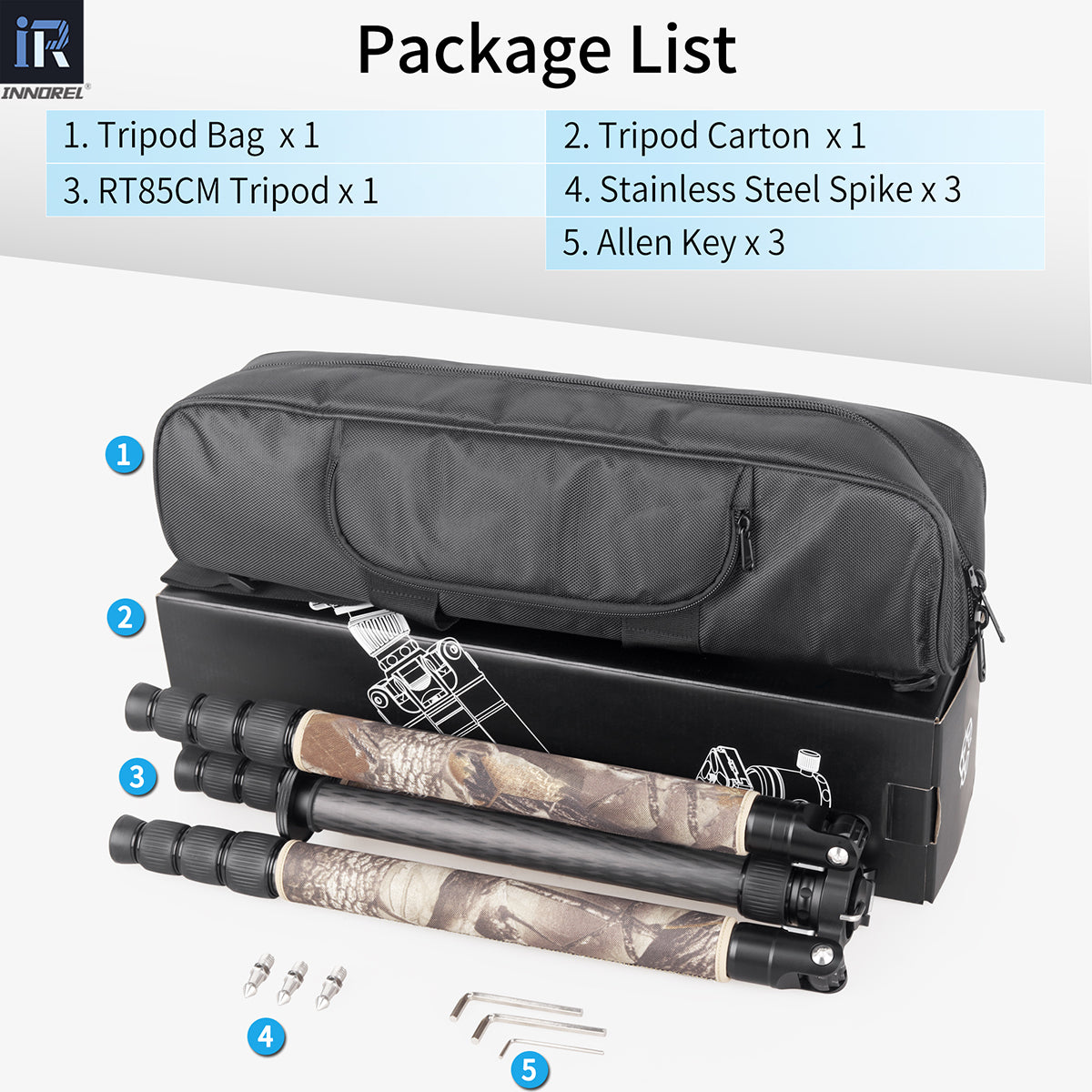 Carbon Fiber Tripod Monopod-INNOREL RT85CM(Brown)