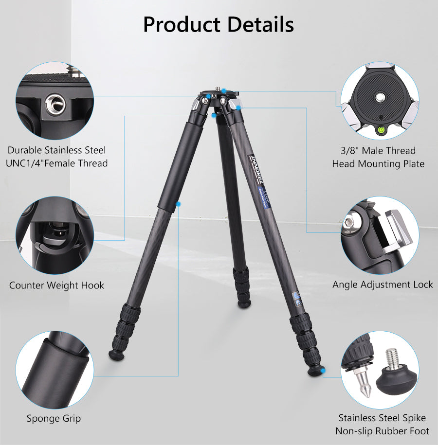 Compact Carbon Fiber Tripod with Stone Bag INNOREL CT324C