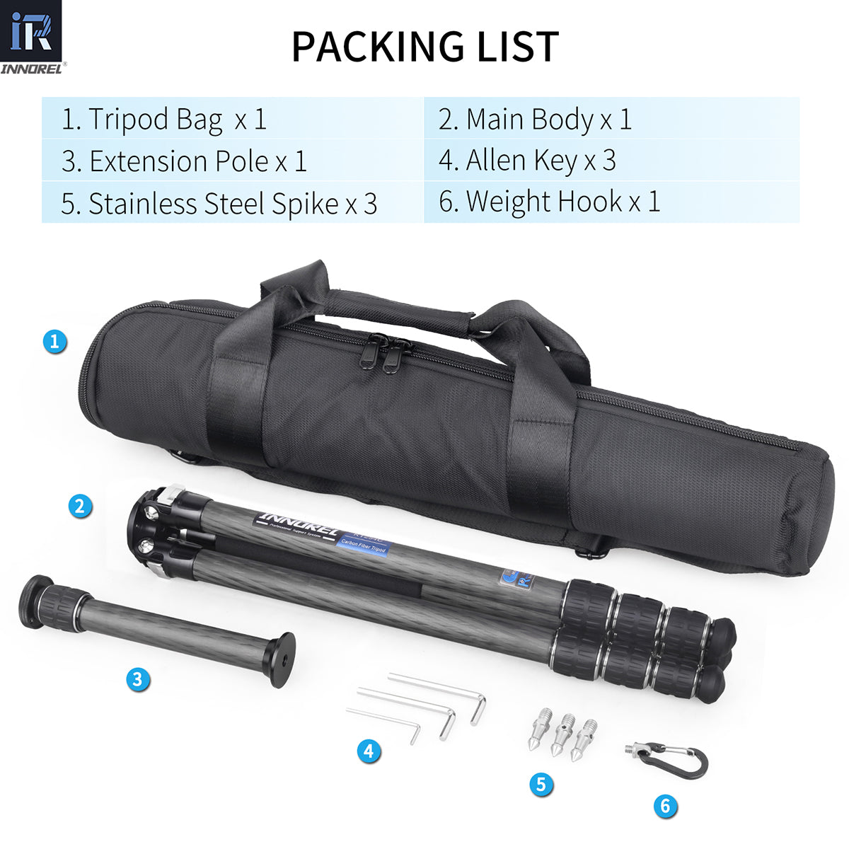 Carbon Fiber Travel Tripod Monopod INNOREL KT254C