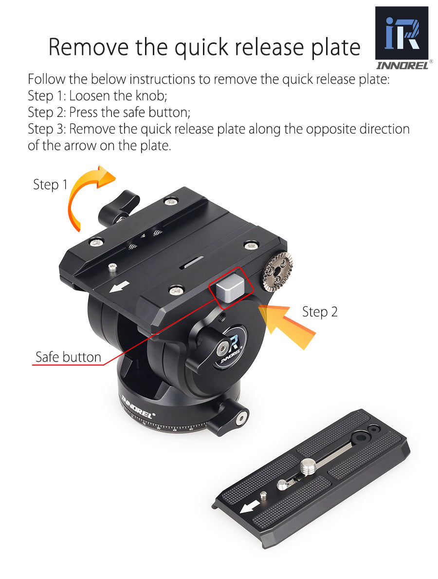 Video Fluid Head Tripod Drag Pan Head INNOREL H90