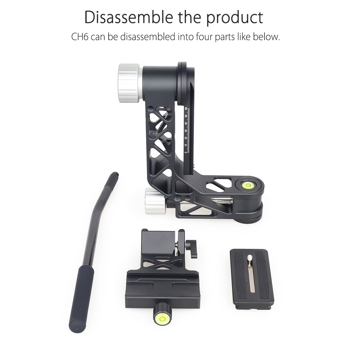 CH6 Professional Gimbal Head Cantilever Tripod Head