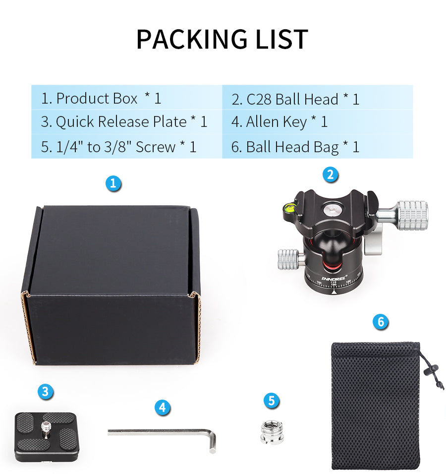 Low Profile Tripod Ball Head INNOREL C28