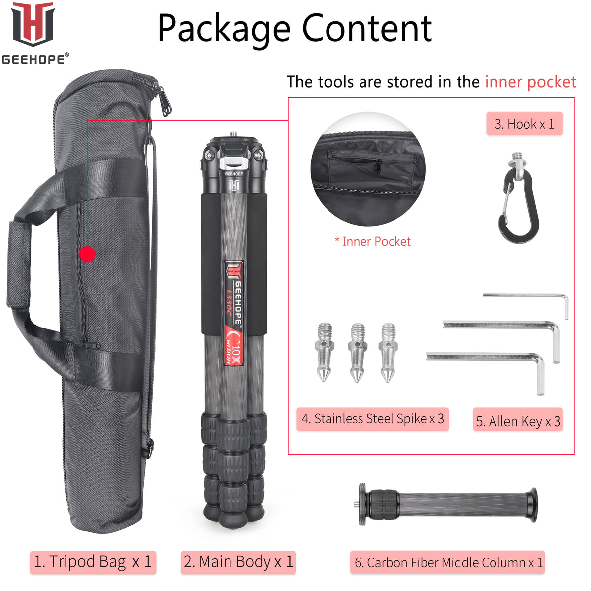 Clearance sale L330C Compact Carbon Fiber Tripod (Only Europe has inventory)