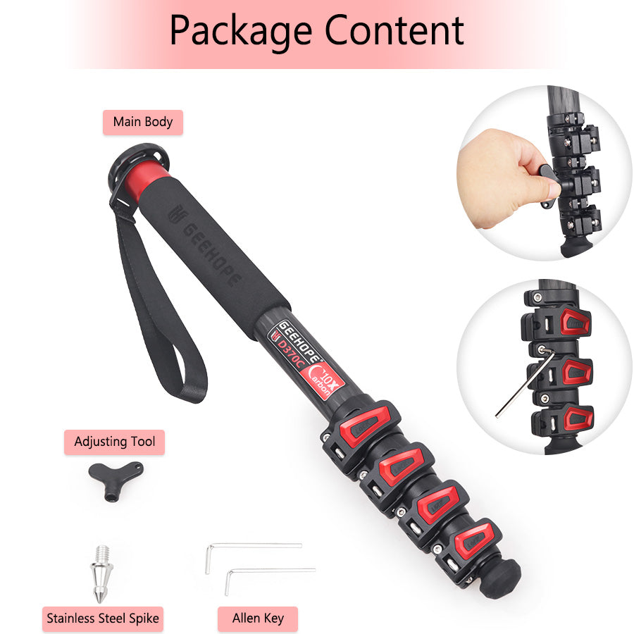 Clearance sale D260C Professional Camera Monopod Carbon Fiber （Delivery only to DE, AT, BE, DK, LU, NL）