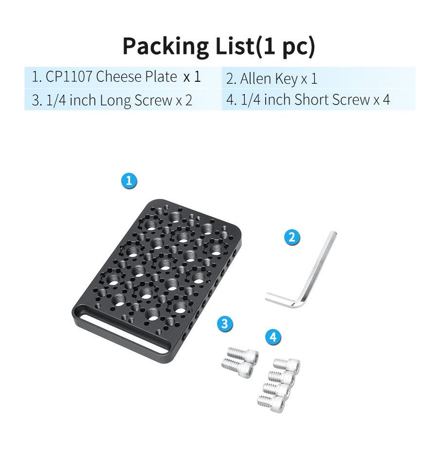 Multi-Functional Cheese Plate INNOREL CP1107 11*7cm Switching Mounting Plate with Built-in ARRI Locating Holes for Camera Tripod