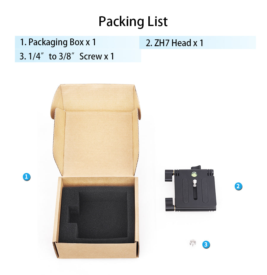 ZH7 Z Flex Tilt Aluminum Alloy Tripod Head