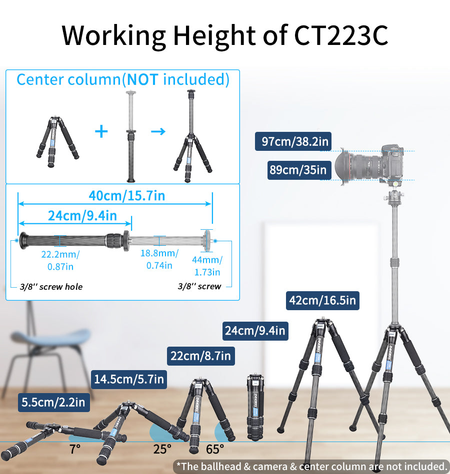 INNOREL 10-Layer Carbon Fiber Mini Tripod CT223C