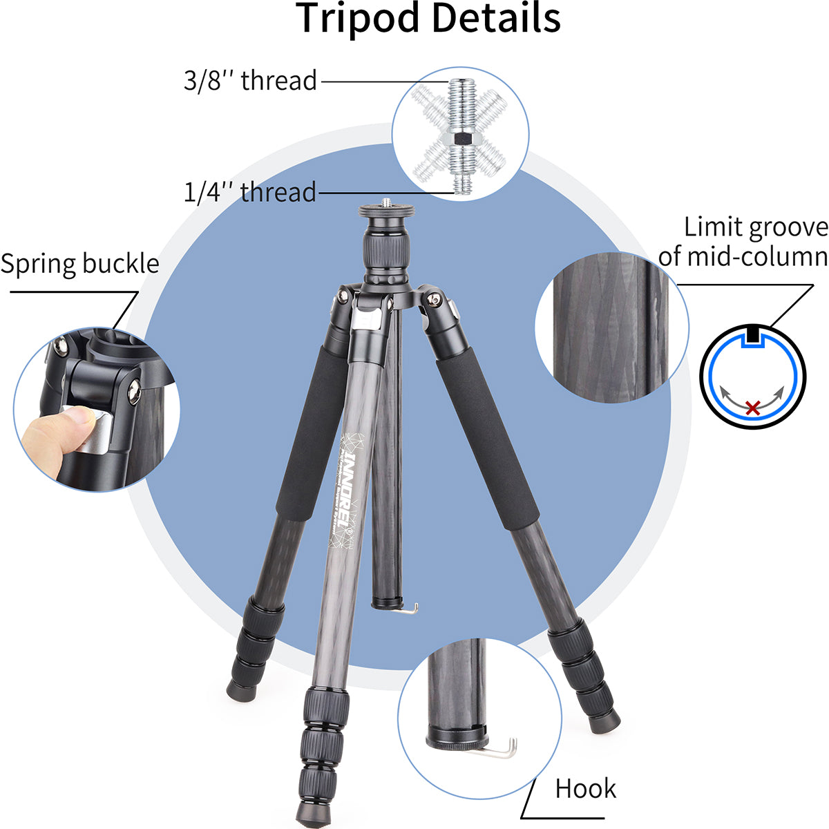 Carbon Fiber Camera Tripod Monopod INNOREL RT75C