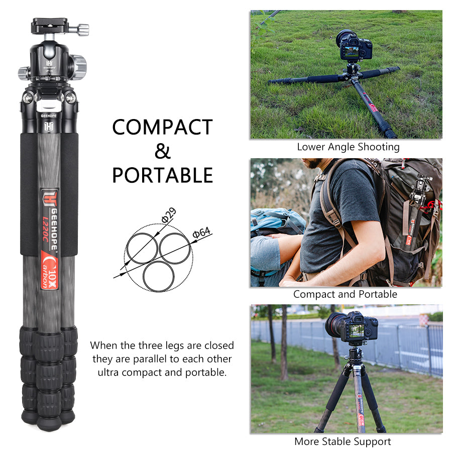 Clearance sale L330C Compact Carbon Fiber Tripod (Only Europe has inventory)