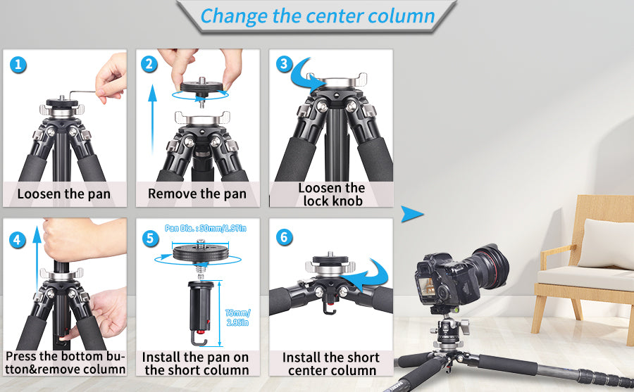 Professional Compact Carbon Fiber Camera Tripod INNOREL GT255C