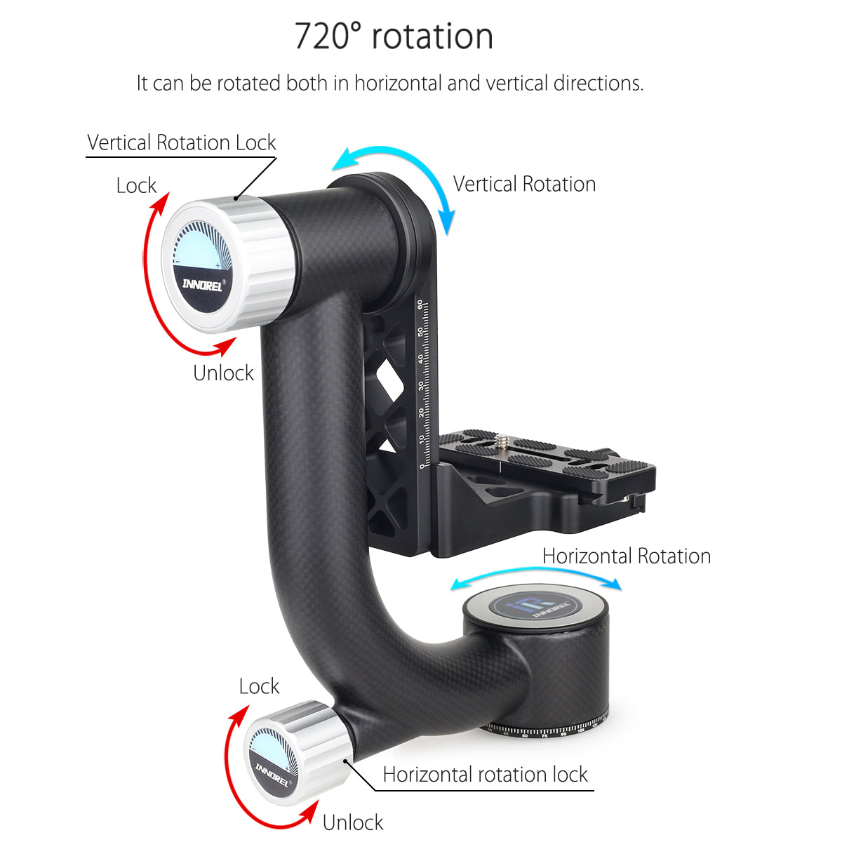 CH5 Professional Gimbal Head Cantilever Tripod Head