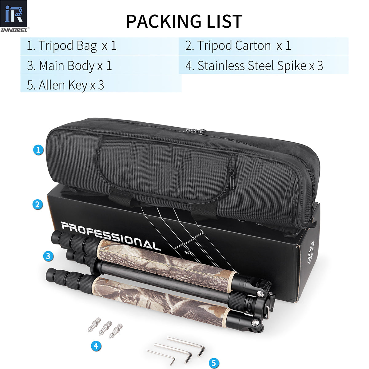 Carbon Fiber Camera Tripod Monopod INNOREL RT75CM