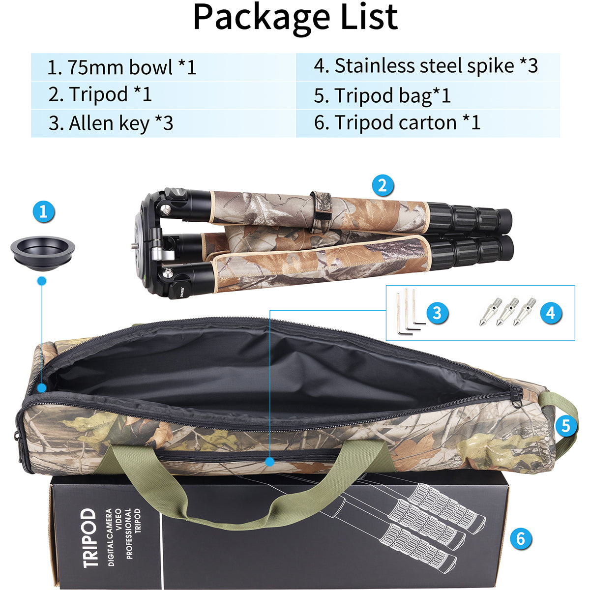 Trépied robuste en fibre de carbone INNOREL RT90CM