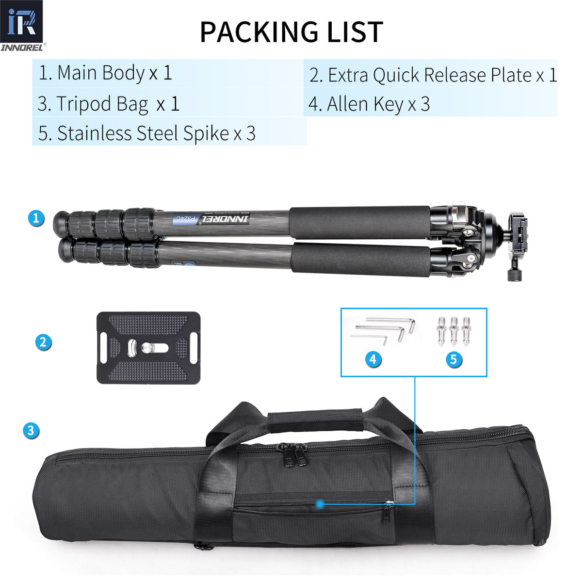 Carbon Fiber Tripod for Hunting INNOREL P324C