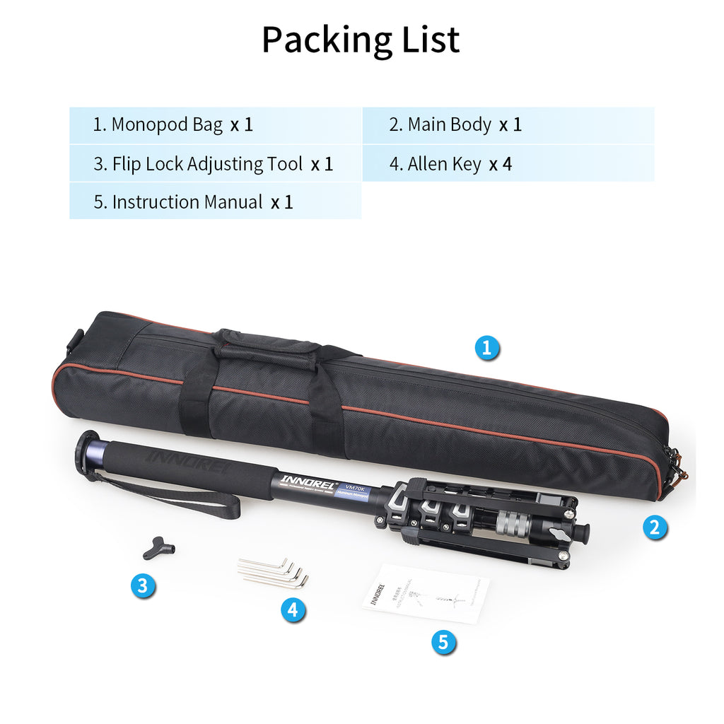 Europe Used Professional Video Travel Monopod Kit-INNOREL VM70K