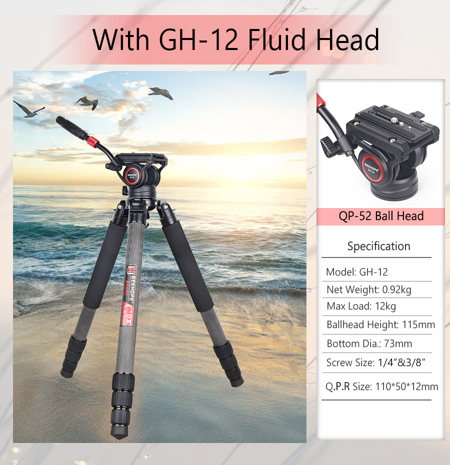 Clearance sale GEEHOPE B560C Professional Heavy Camera Tripod （Only Europe has inventory)