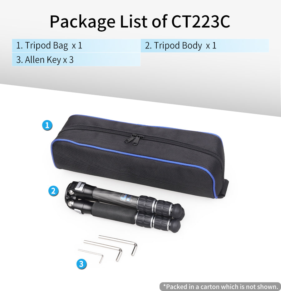 INNOREL 10-Layer Carbon Fiber Mini Tripod CT223C