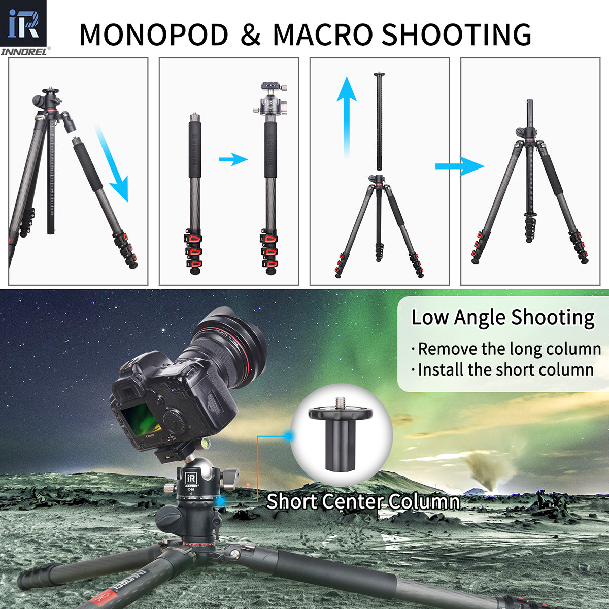 Carbon Fiber Horizontal Tripod INNOREL YT284C