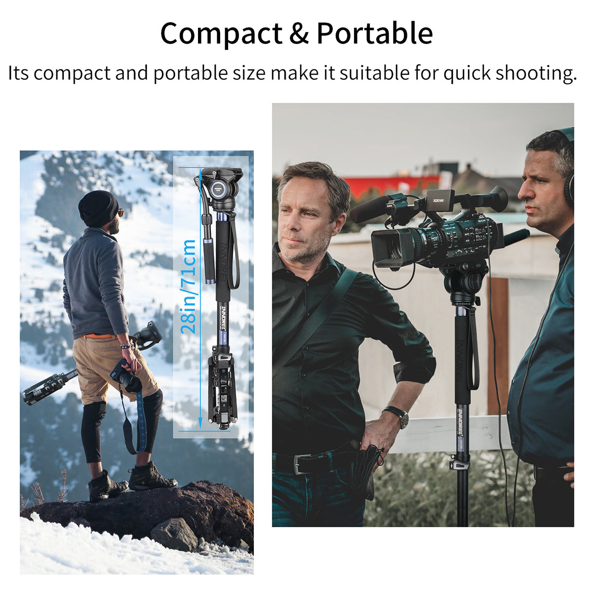 Used Professional Video Travel Monopod Kit-INNOREL VM70K+F60(Only the Europe has inventory)