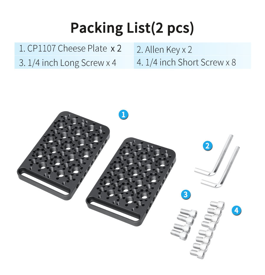 Multi-Functional Cheese Plate INNOREL CP1107 11*7cm Switching Mounting Plate with Built-in ARRI Locating Holes for Camera Tripod