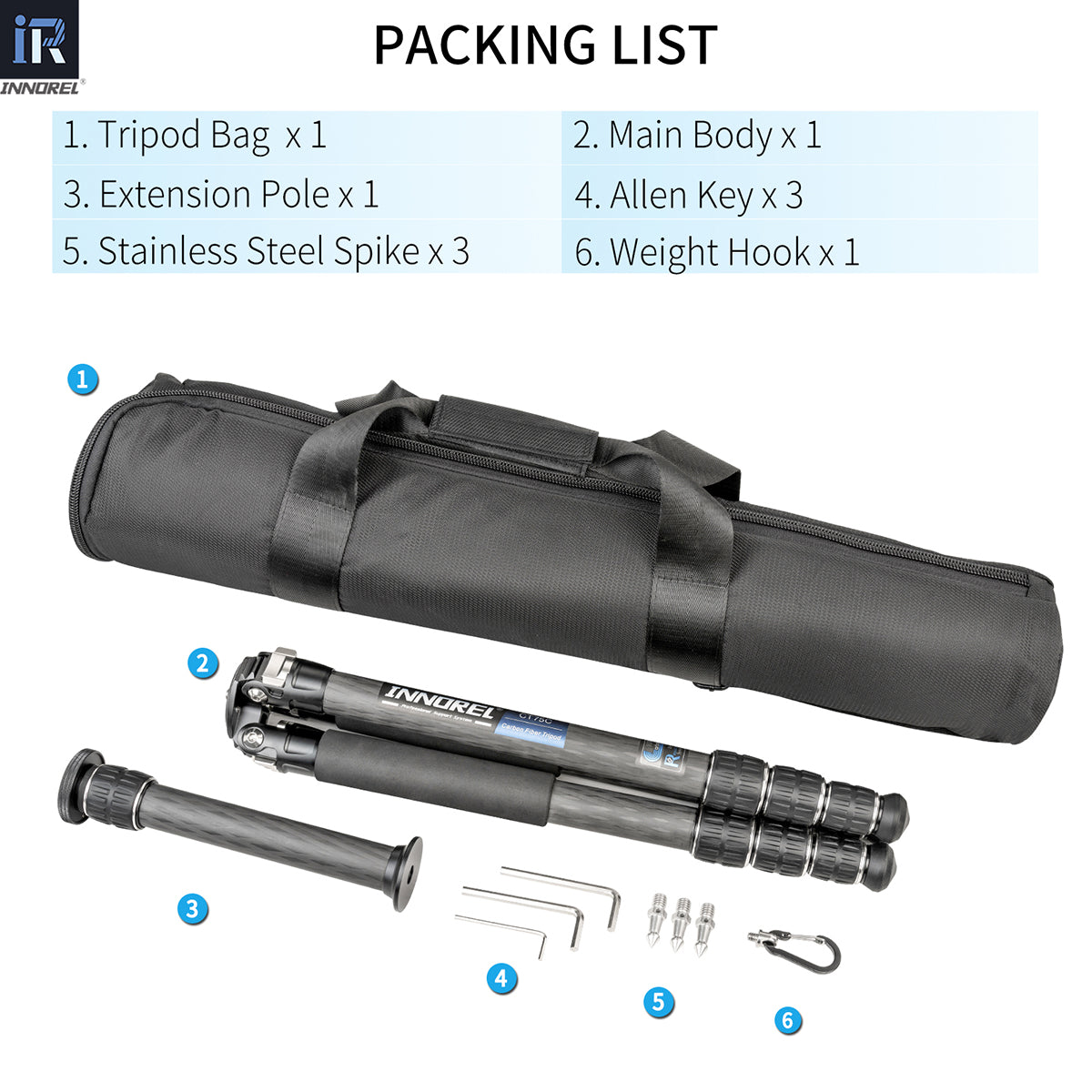 Carbon Fiber Compact Tripod INNOREL CT75C