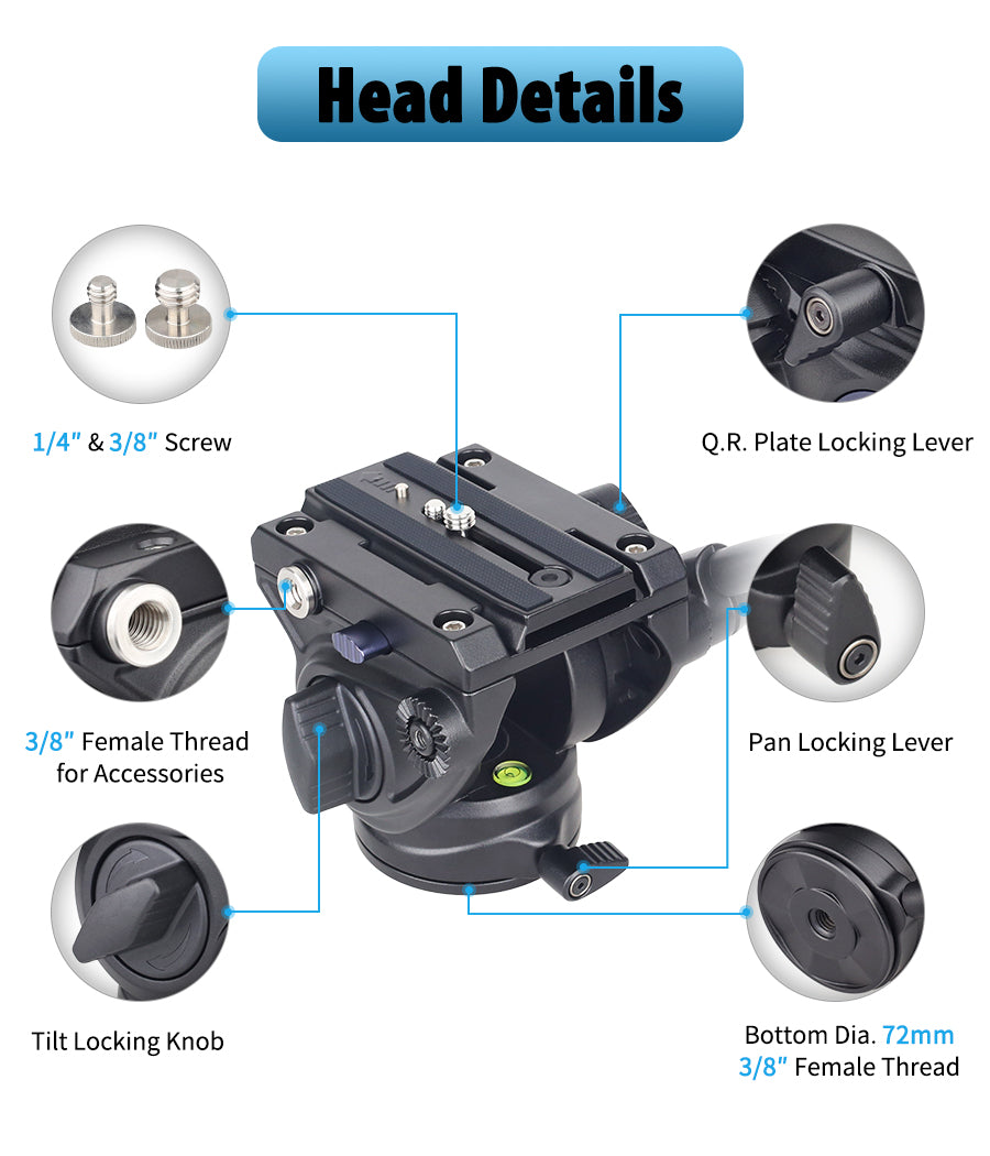 VT80C Professional Carbon Fiber Video Tripod