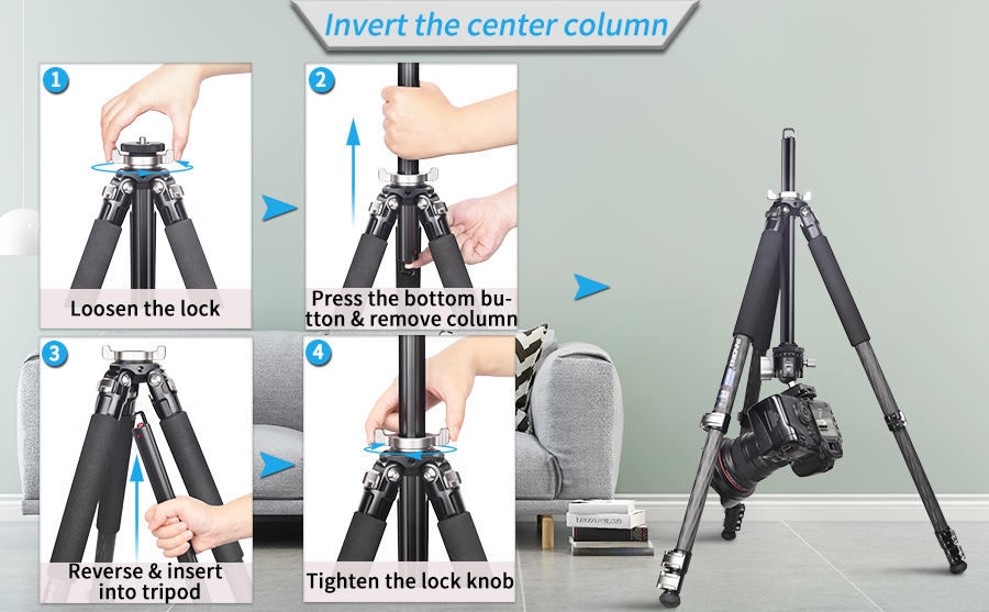 Professional Compact Portable Carbon Fiber Tripod INNOREL GT254CF