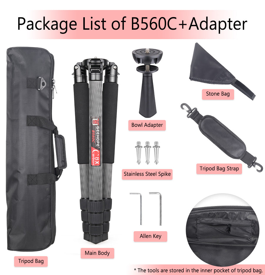 Clearance sale GEEHOPE B560C Professional Heavy Camera Tripod （Only Europe has inventory)
