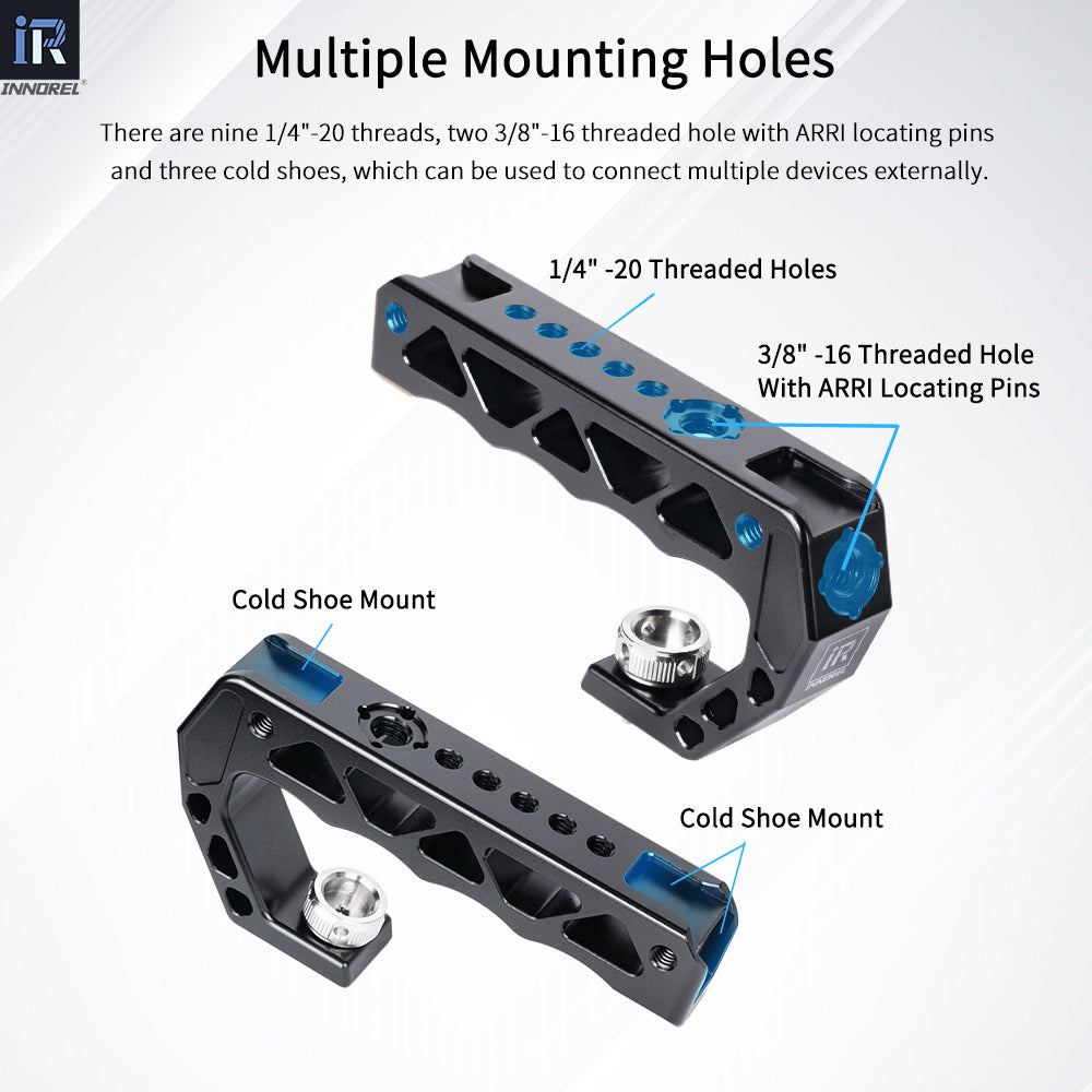 AH130 with 1/4"-20 threads,3/8"-16 threads and ARRI locating pins