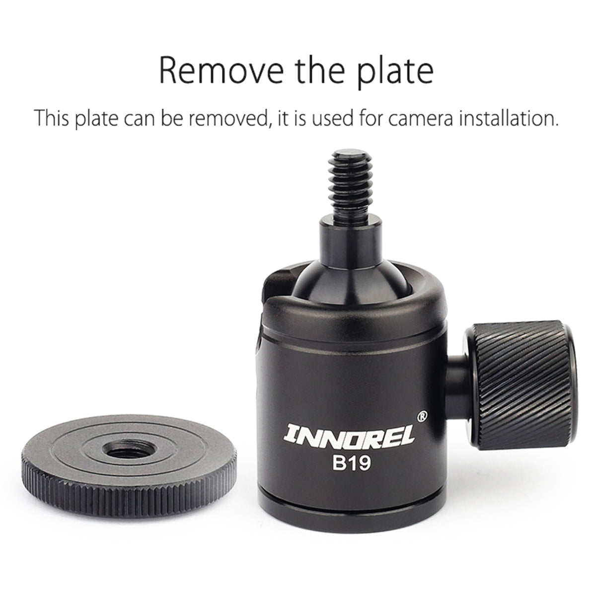 B19 can be removed the plate, the plate is used for camera installation.