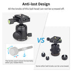 INNOREL B36N ballhead with anti-loss knob design prevents knob from detaching