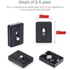 50*38mm universal quick release plate arca-swiss