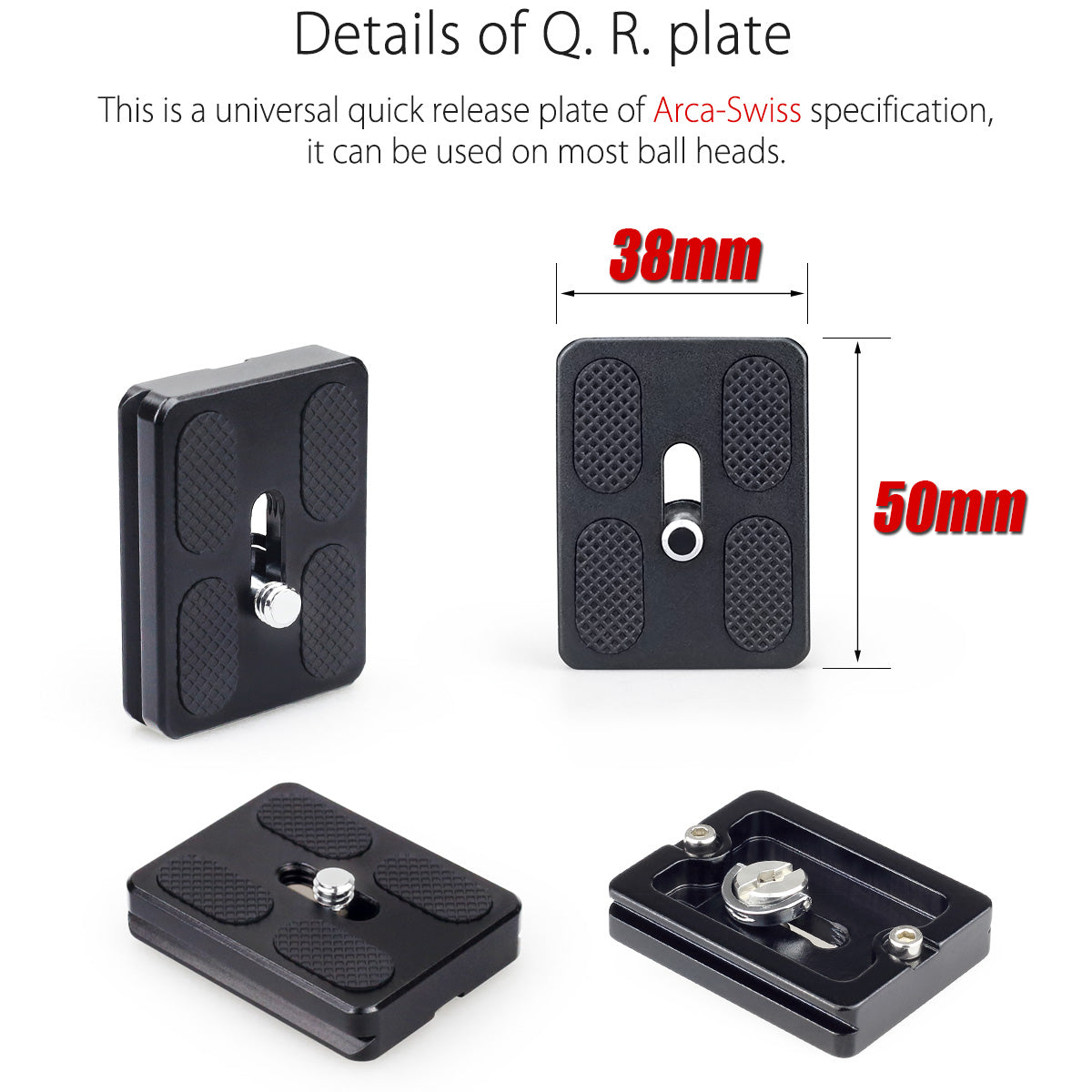 50*38mm universal quick release plate arca-swiss