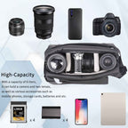 INNOREL CB0621 black camera sling bag with a capacity of 6 literswich can hold a camera and two lenses mobile phones storage cards extra batteries and accessories