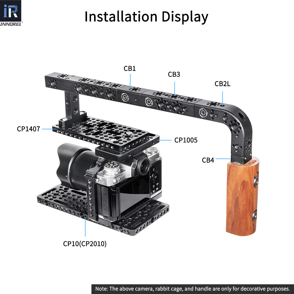INNOREL CB1 cheese handle installation guide attaches securely to camera cage cheese plate style design for versatile accessory mounting