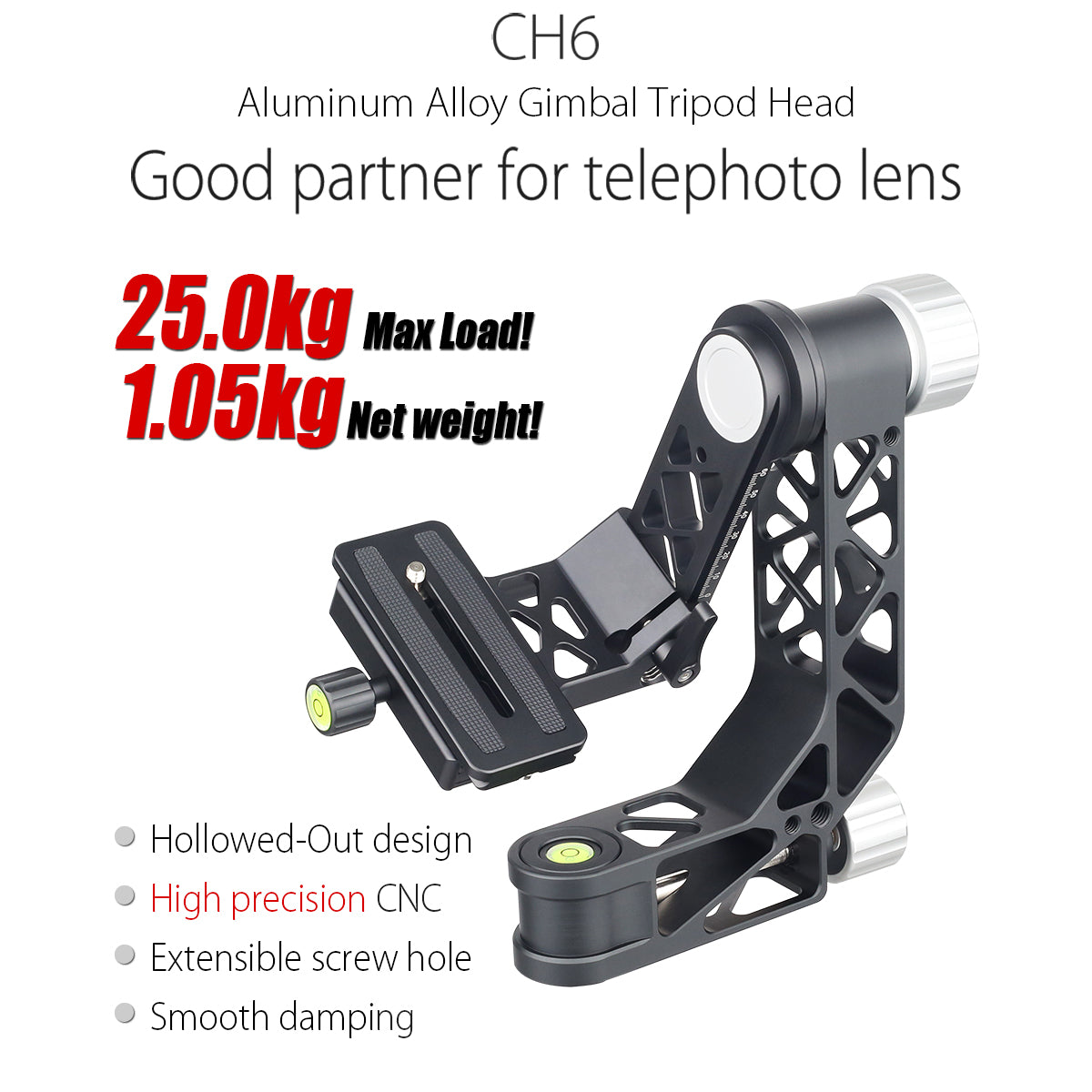 INNOREL CH6 Professional Gimbal Head Cantilever Tripod Head