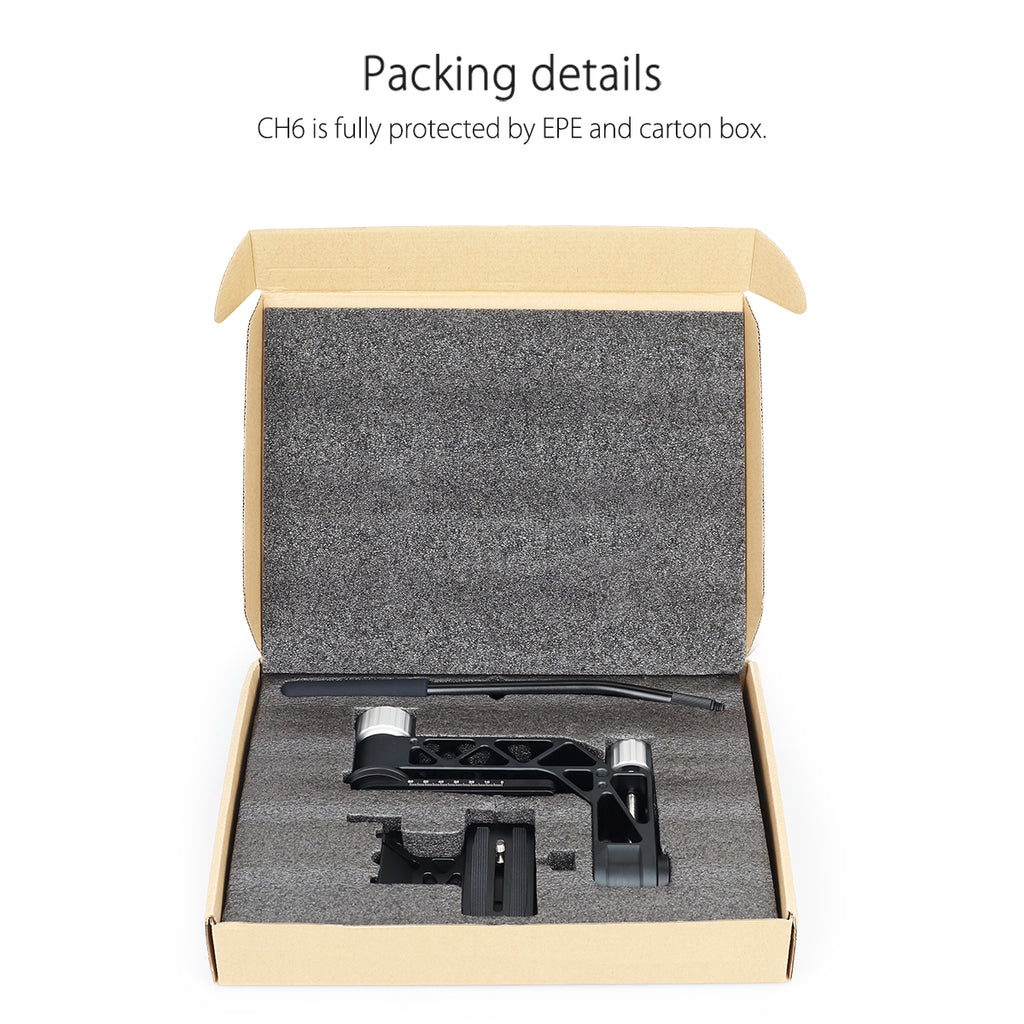 CH6 Professional Gimbal Camera Tripod Monopod Head 360 Panoramic for Heavy Lens Telescope Bird-watching with Arca-Swiss QR Plate