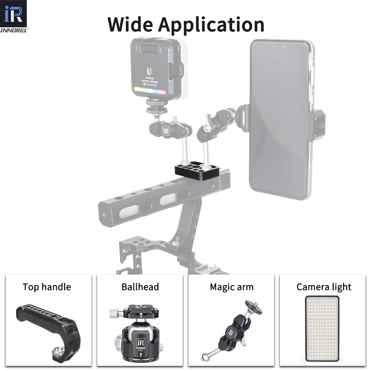 INNOREL CP03 mini cheese plate suitable for top handle ball head magic arm camera light