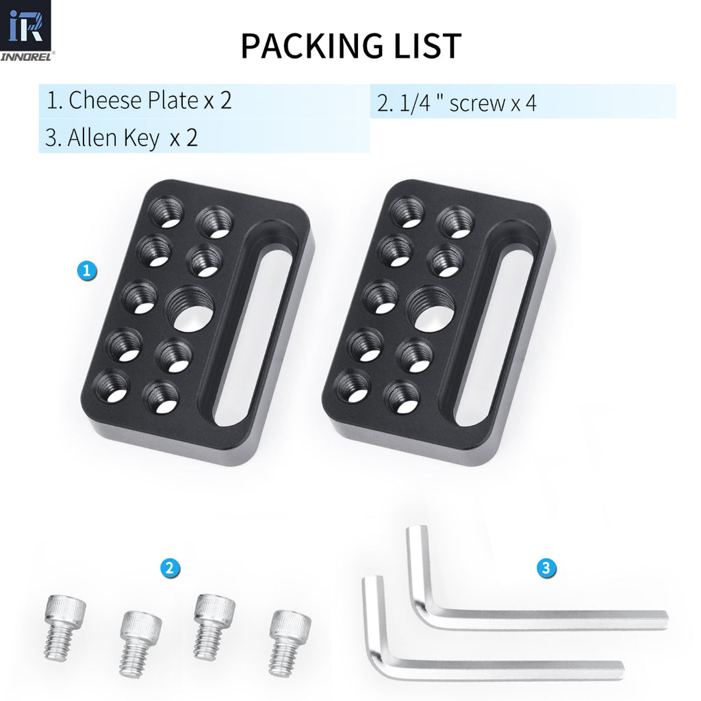 INNOREL CP03 2 pcs package including 2 mini cheese plate 4 1/4in screws 2 allen key 