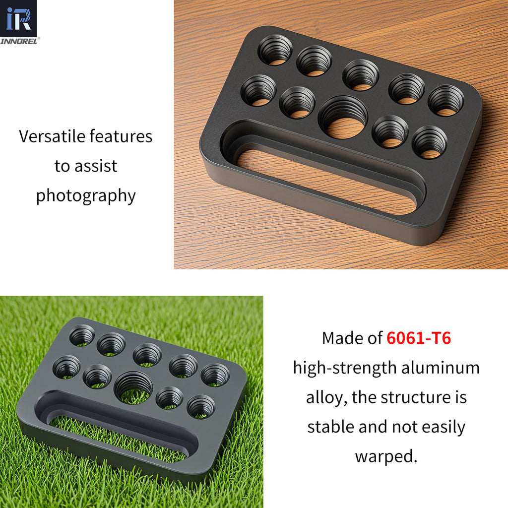 INNOREL CP03 mini cheese plate aluminum alloy features to assist photography and stable made of 6061-T6 high strength aluminum alloy