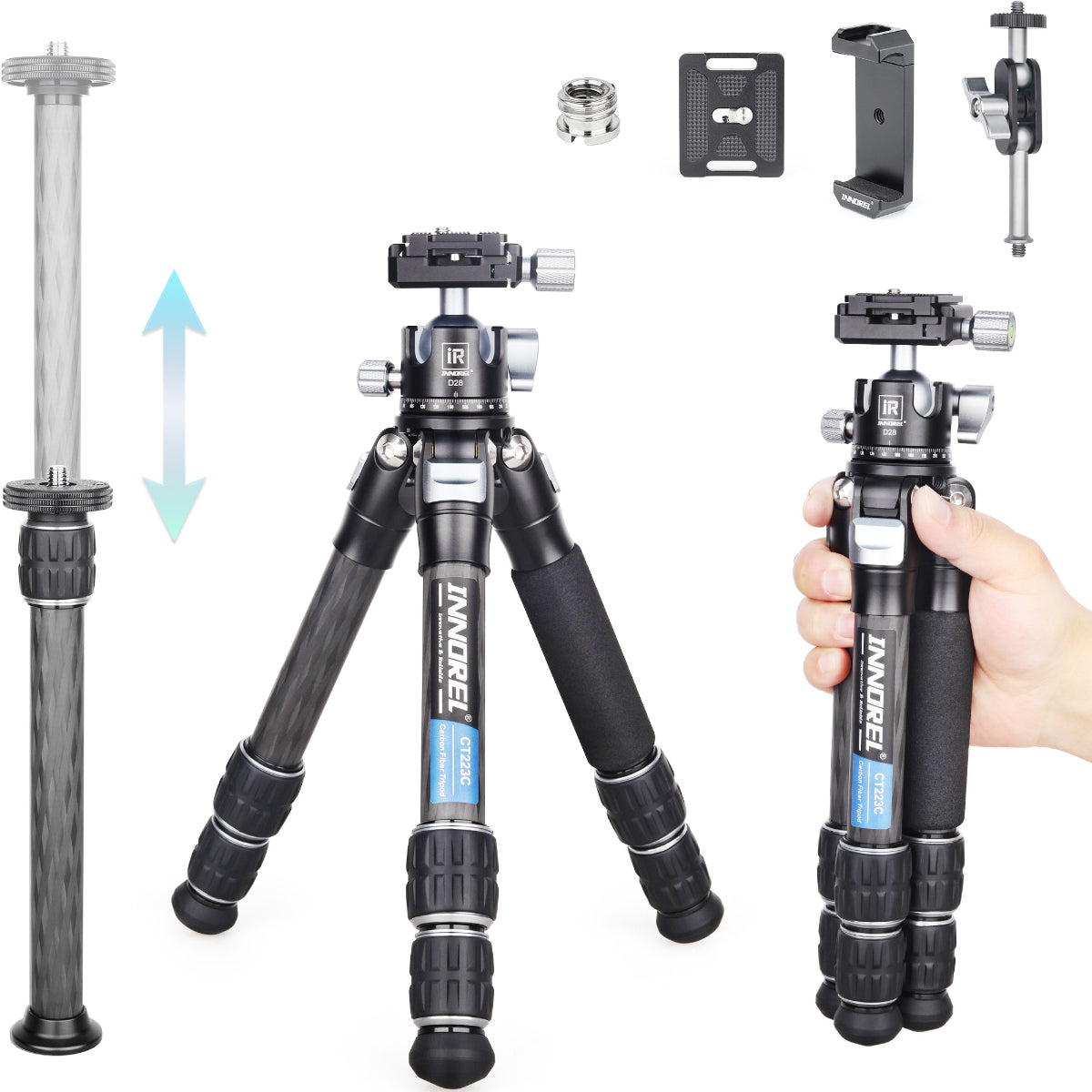 INNOREL 10-Layer Carbon Fiber Mini Tripod CT223C