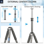INNOREL CT75C tripod center column fully extended 38.2cm carbon fiber material with adjustable length