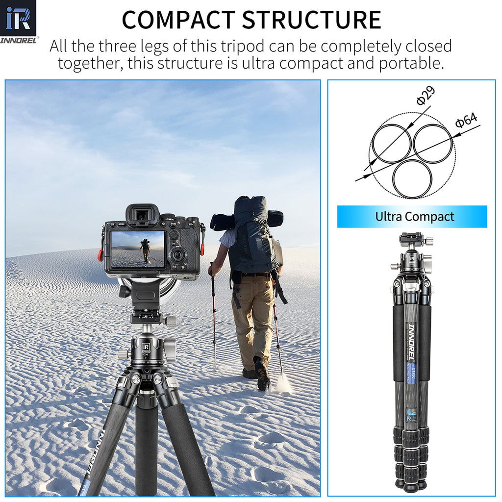 INNOREL CT75C ultra compact tripod perfect for travel photography